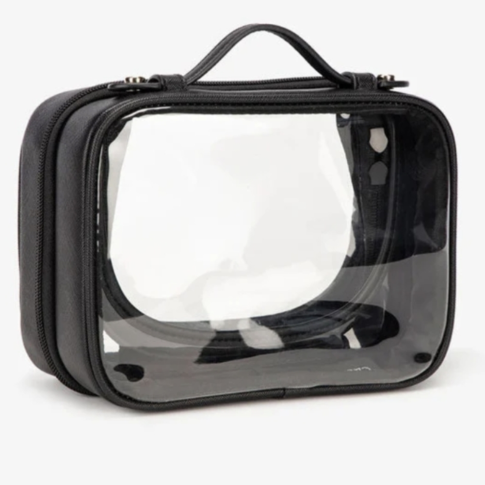 Calpak Small Clear Cosmetics Case - Black NWT